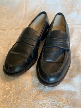 Ann Taylor Black Leather Penny Loafers for Men